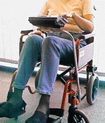 LightWRITE mounted on a wheelchair